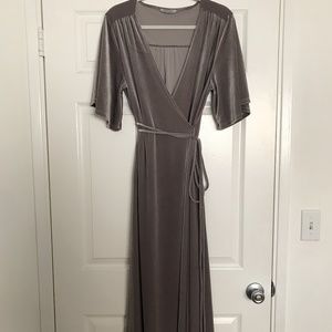 Zara velvet wrap dress